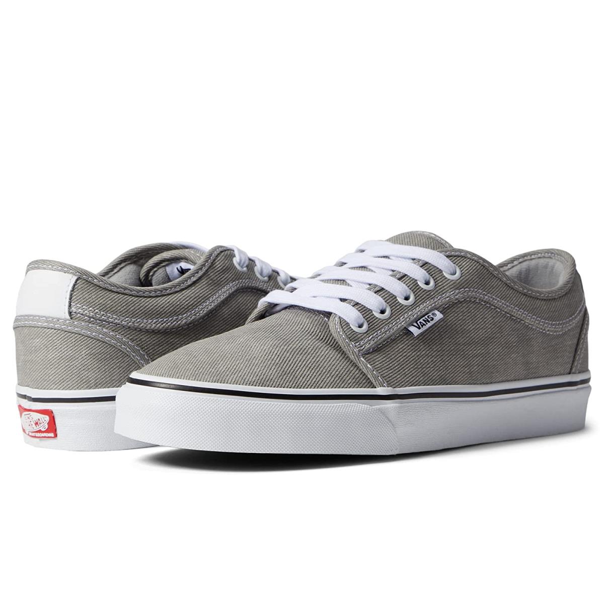 Man`s Sneakers Athletic Shoes Vans Skate Chukka Low (Denim) Gray/White