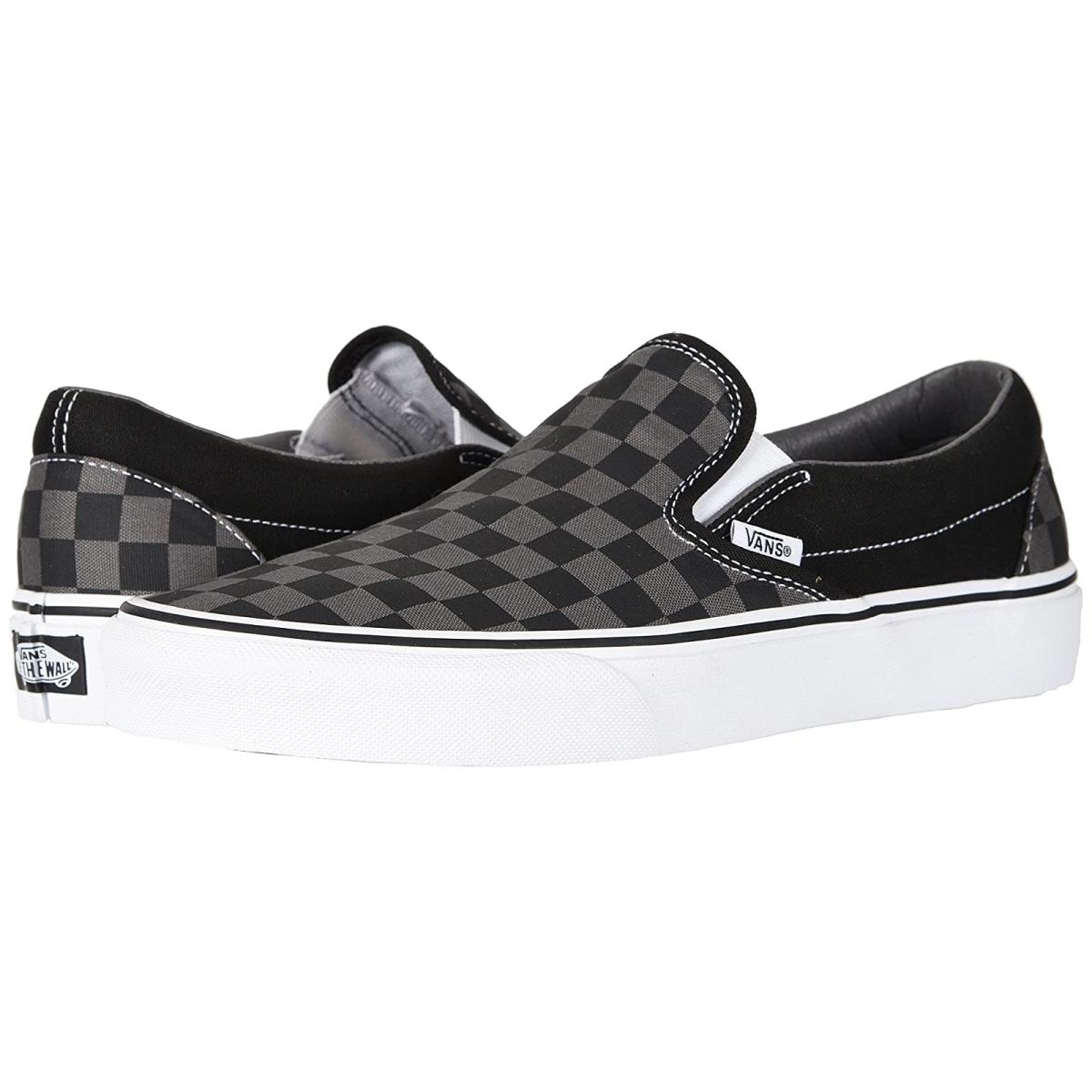 Unisex Sneakers Athletic Shoes Vans Classic Slip-on Core Classics (Checkerboard) Black/Pewter