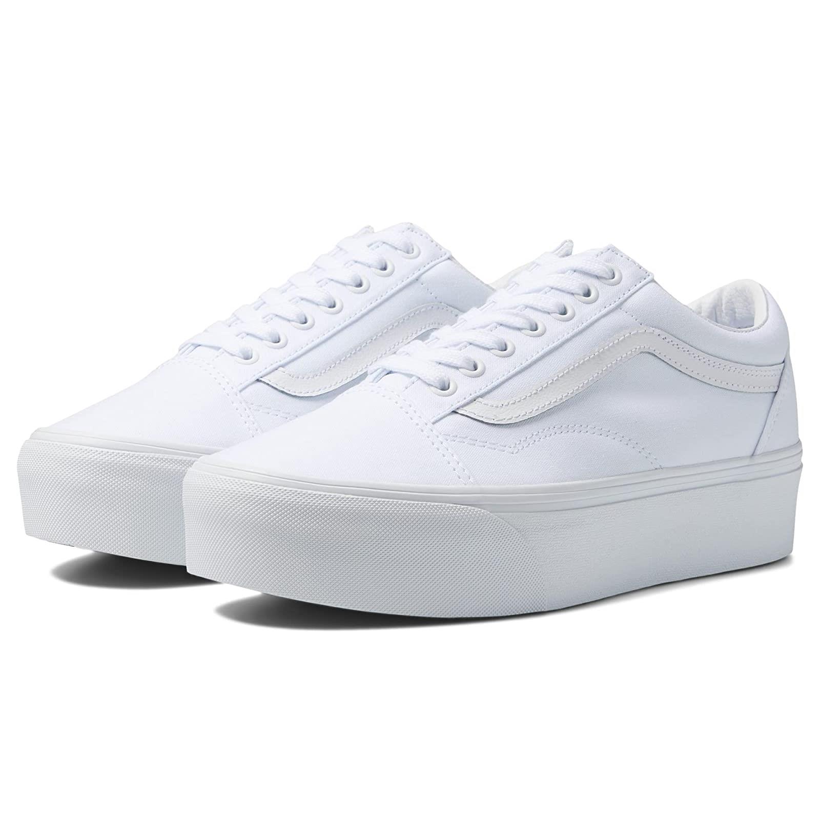 Unisex Sneakers Athletic Shoes Vans Old Skool Stackform True White