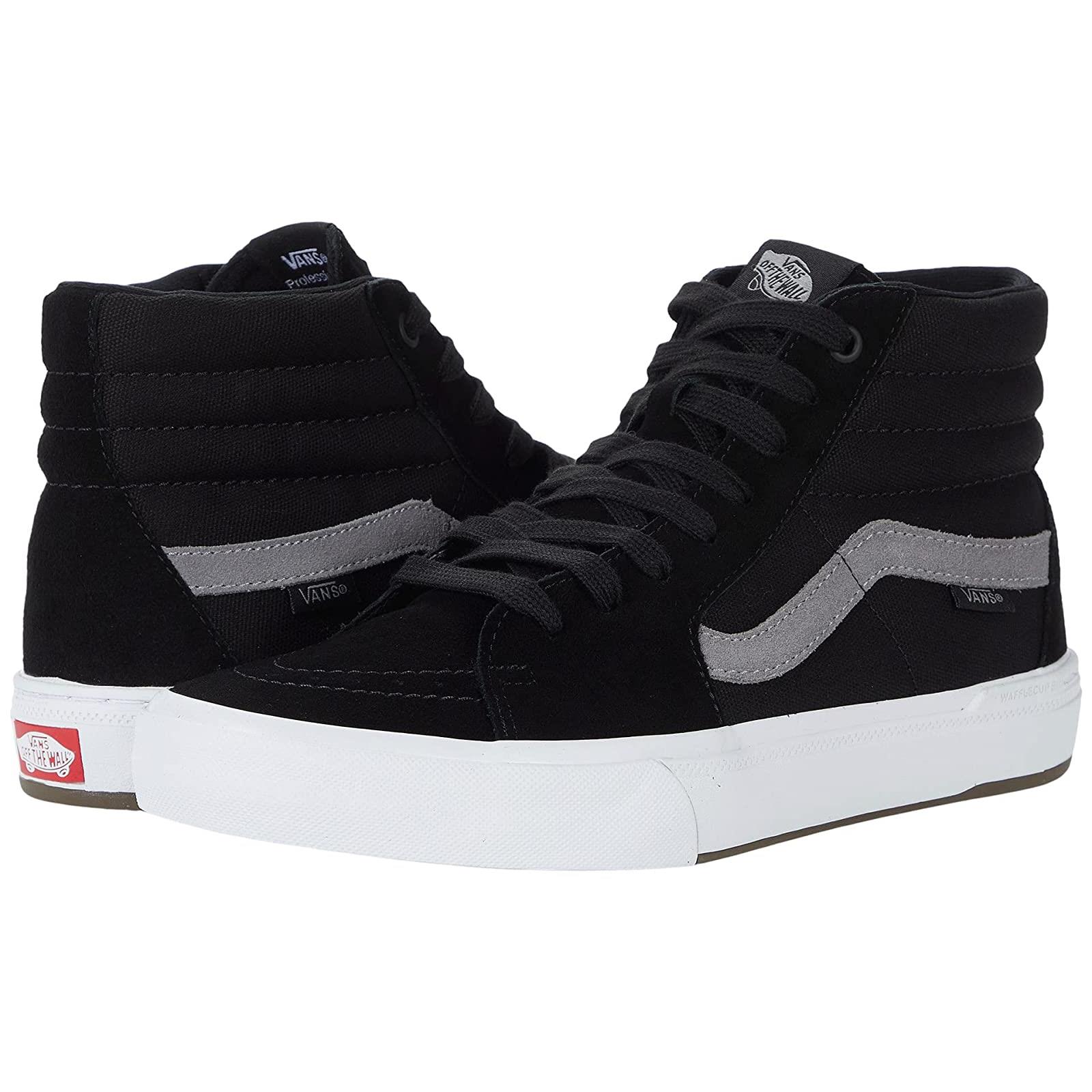 Man`s Sneakers Athletic Shoes Vans Bmx Sk8-Hi Black/Gray/White Leather