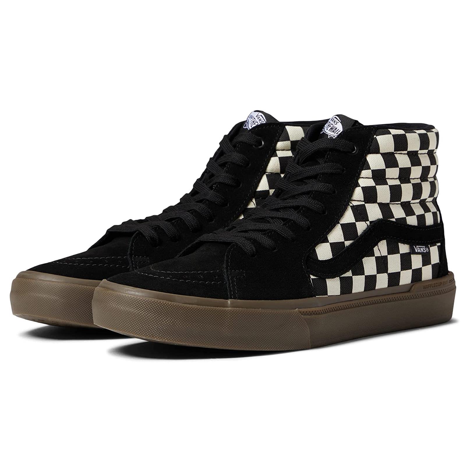 Man`s Sneakers Athletic Shoes Vans Bmx Sk8-Hi Checkerboard Black/Dark Gum