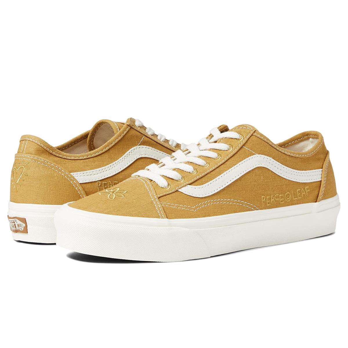 Unisex Sneakers Athletic Shoes Vans Old Skool Tapered (Eco Theory) Mustard Gold/True White