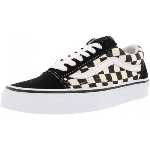 Vans Unisex Old Skool Classic Skate Shoes Primary Checkered Black/white Black/White