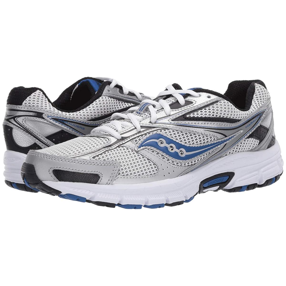 Man`s Sneakers Athletic Shoes Saucony Grid Marauder 3 Silver/Grey/Blue
