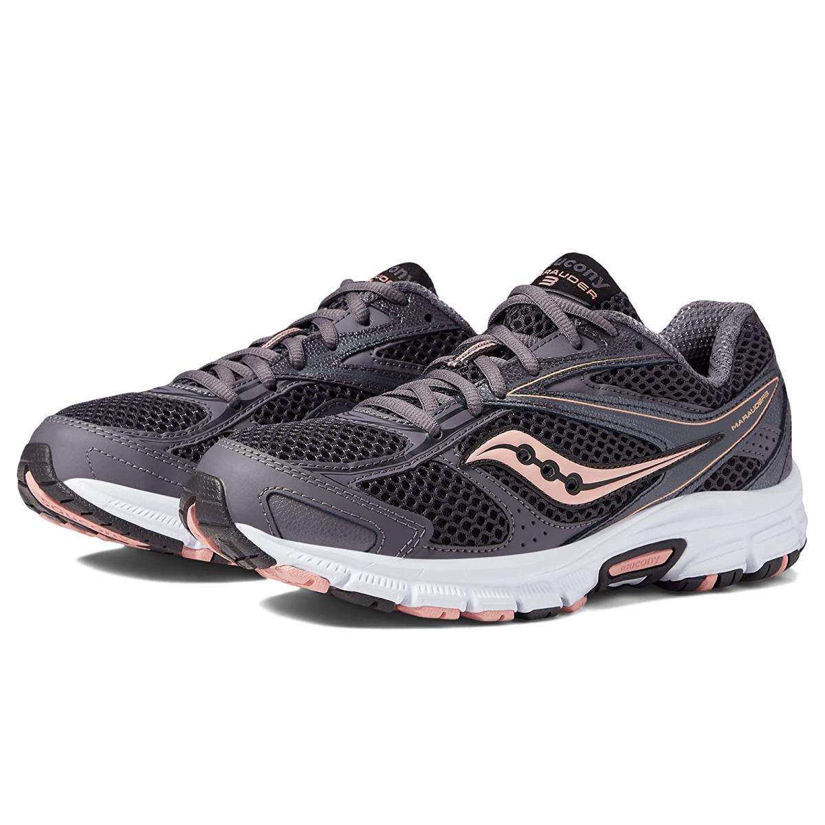Woman`s Sneakers Athletic Shoes Saucony Grid Marauder 3 Slate/Peach