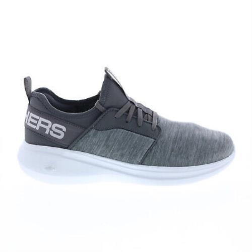 Skechers Go Run Fast Alulight 220047 Mens Gray Canvas Athletic Running Shoes