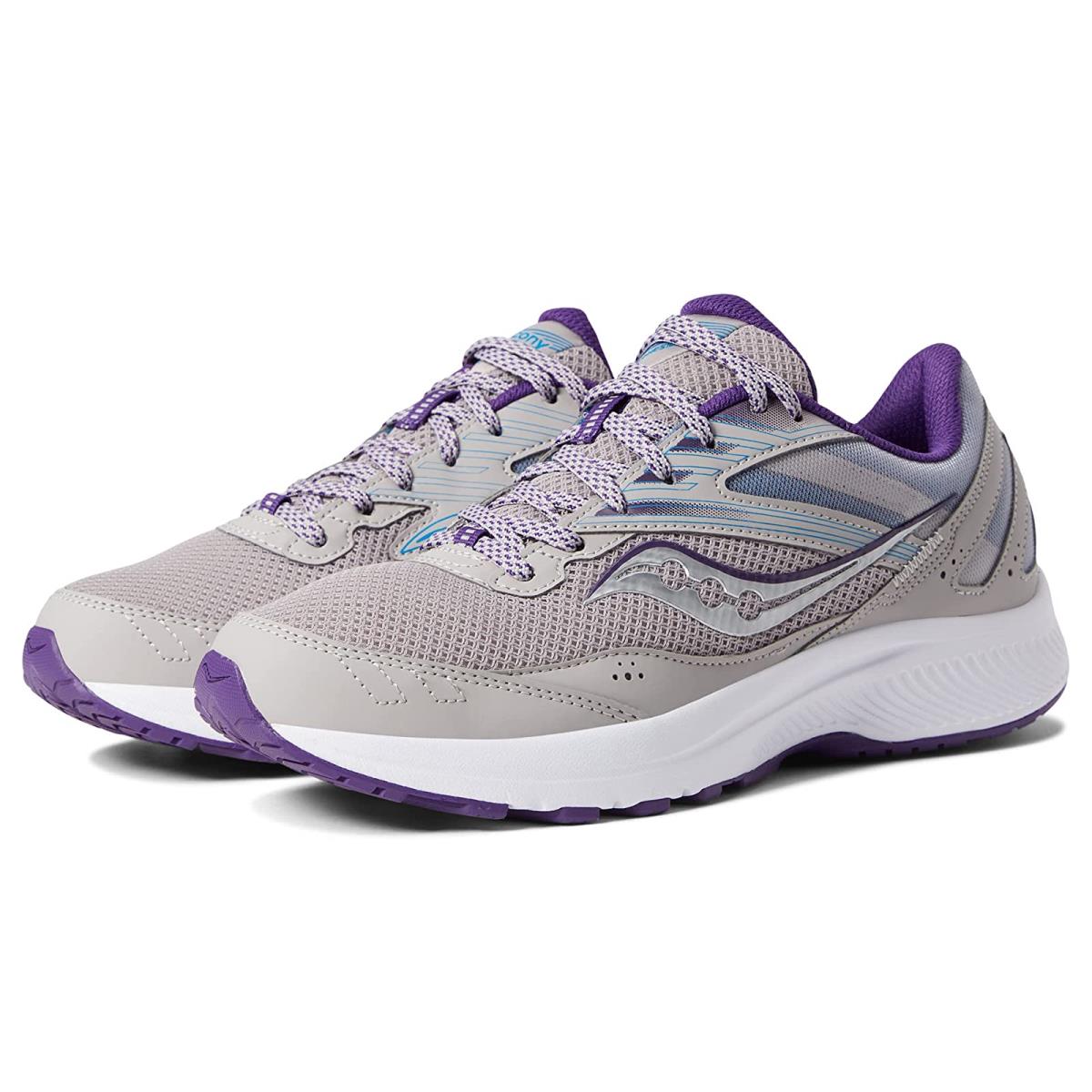 Woman`s Sneakers Athletic Shoes Saucony Cohesion 15 Smoke/Grape Pop