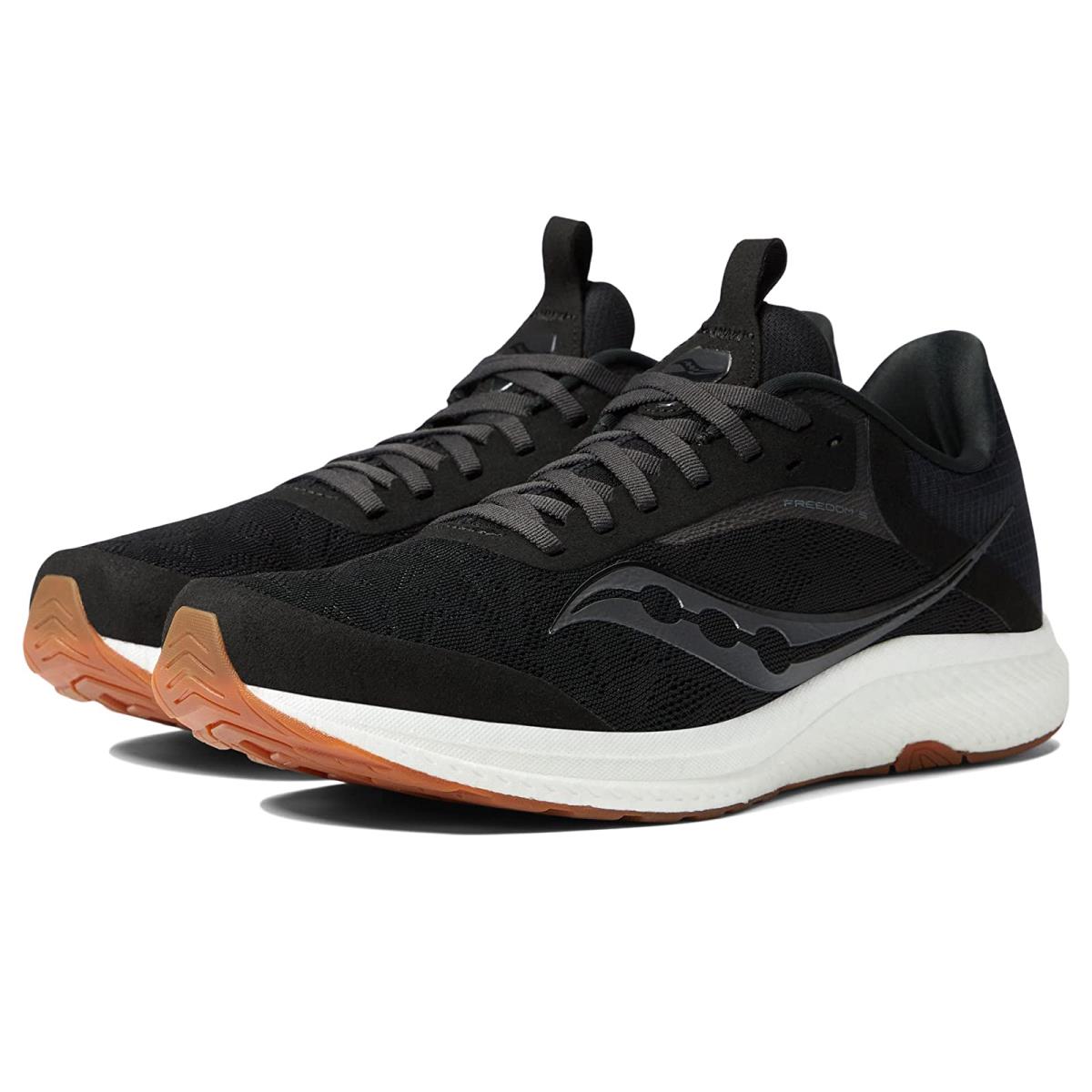 Man`s Sneakers Athletic Shoes Saucony Freedom 5 Black/Gum