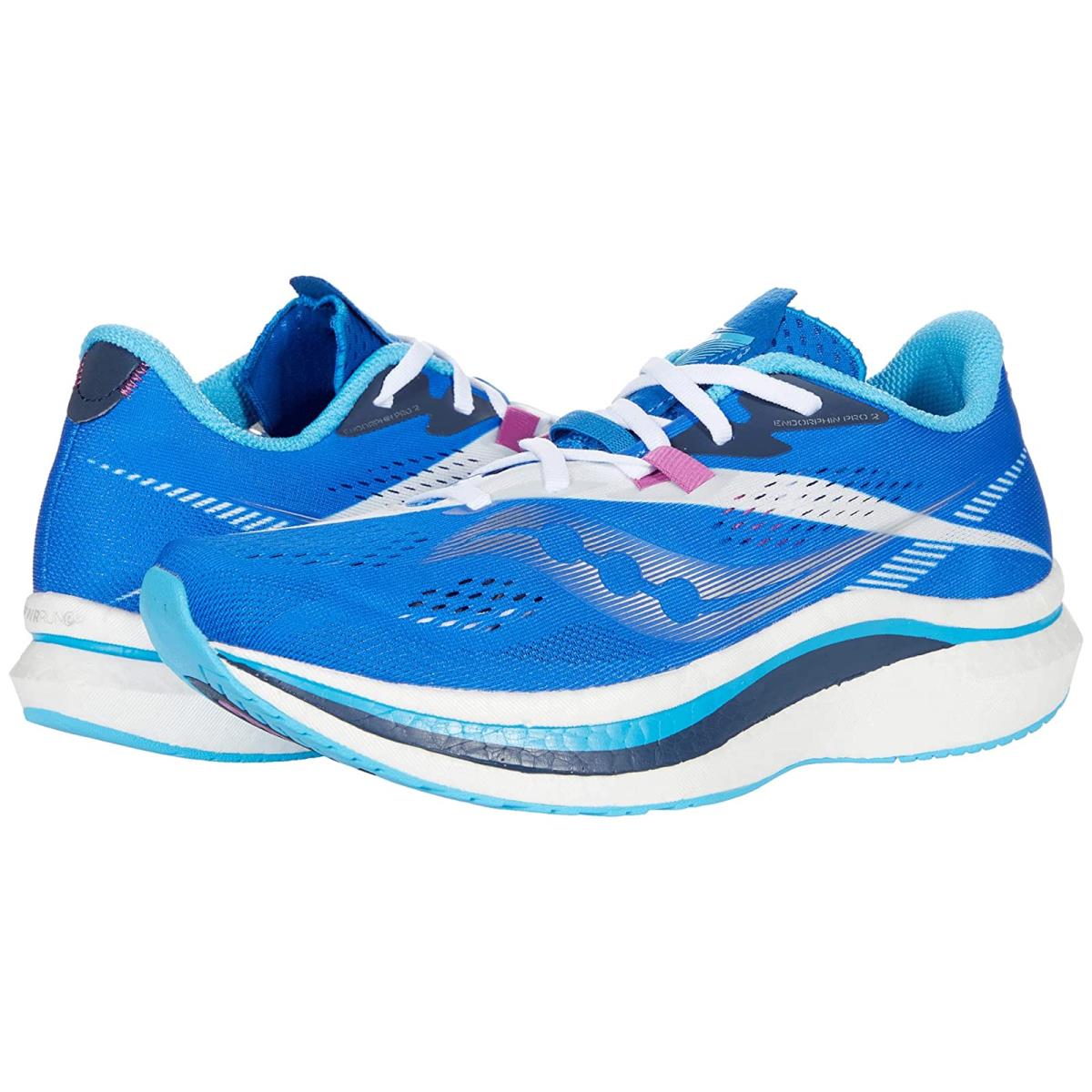 Woman`s Sneakers Athletic Shoes Saucony Endorphin Pro 2 Royal/White