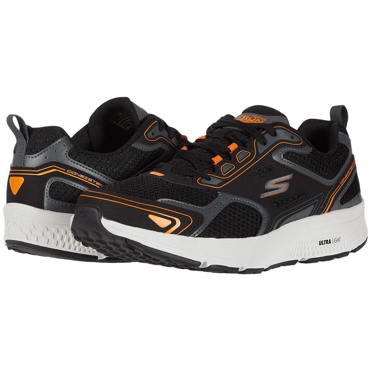 Man`s Sneakers Athletic Shoes Skechers Go Run Consistent Black/Orange