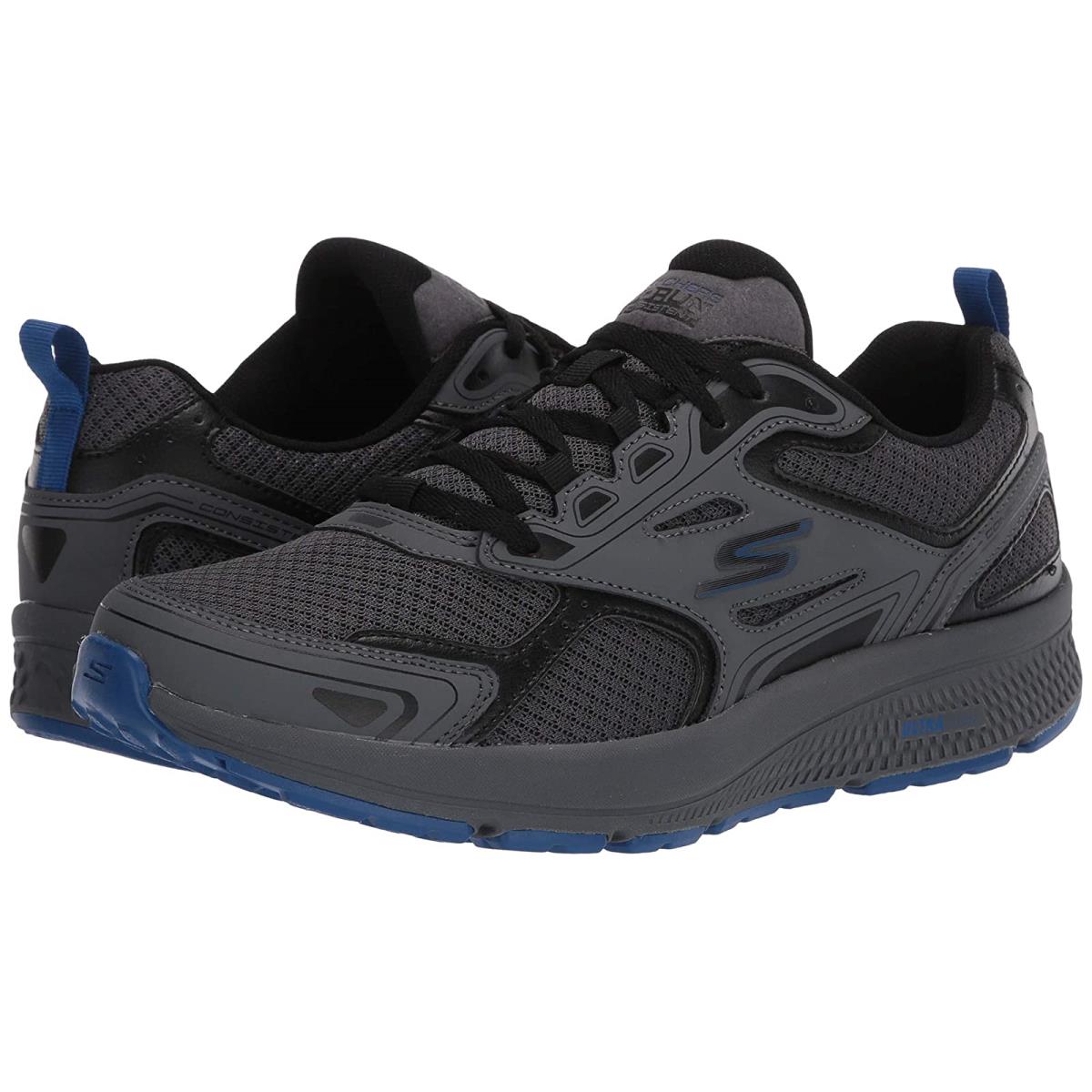 Man`s Sneakers Athletic Shoes Skechers Go Run Consistent Charcoal/Blue