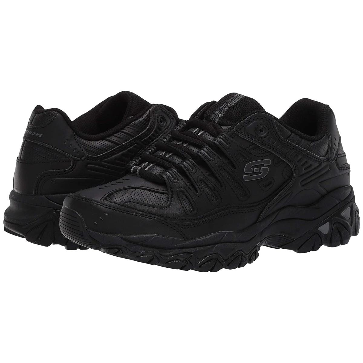 Man`s Sneakers Athletic Shoes Skechers Afterburn M. Fit Reprint Black