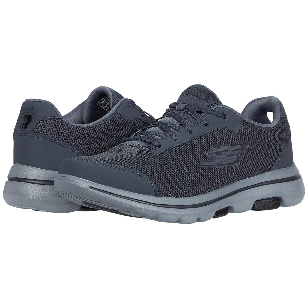 Man`s Sneakers Athletic Shoes Skechers Performance Go Walk 5 - Demitass Charcoal/Black