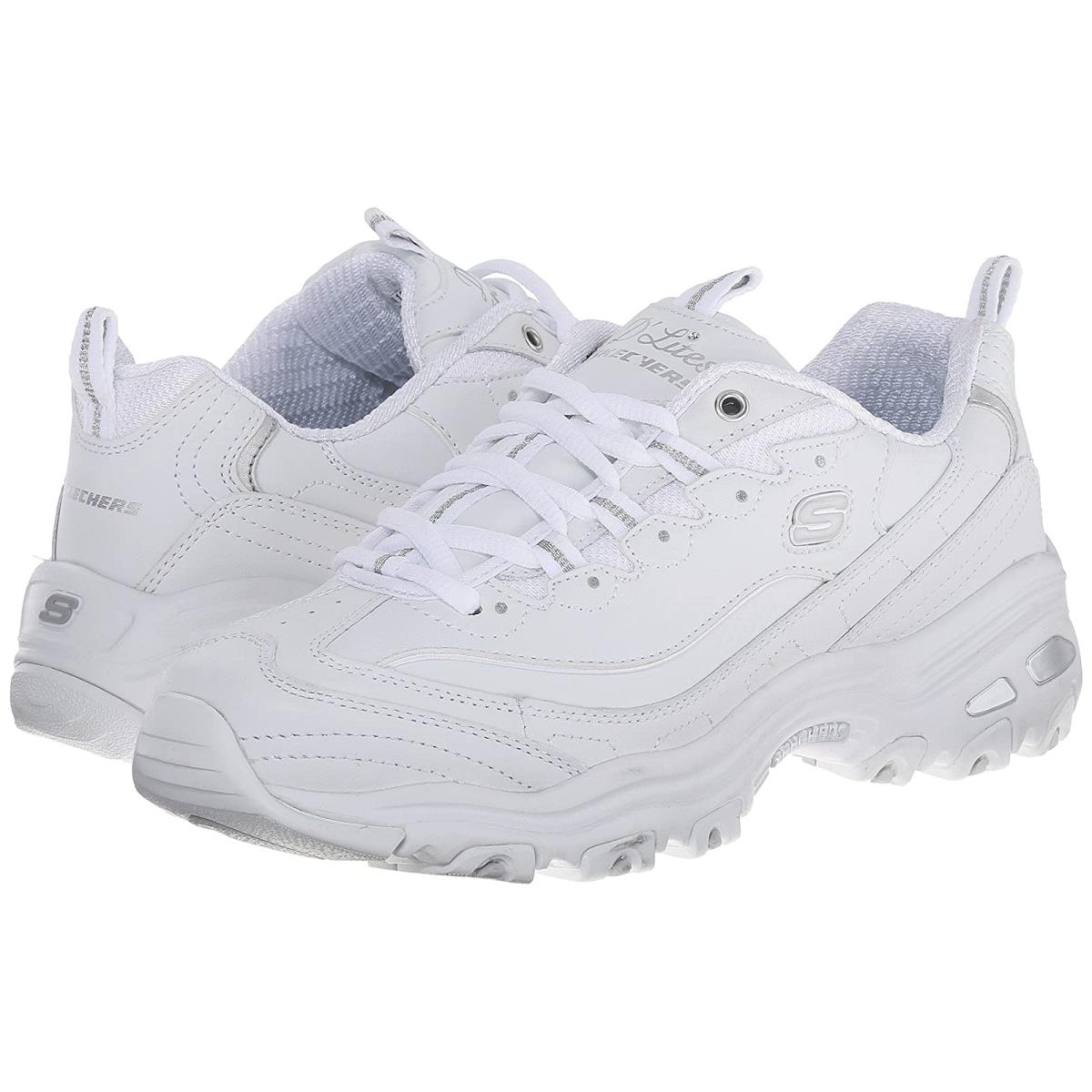 Woman`s Sneakers Athletic Shoes Skechers D`lites - Fresh Start White
