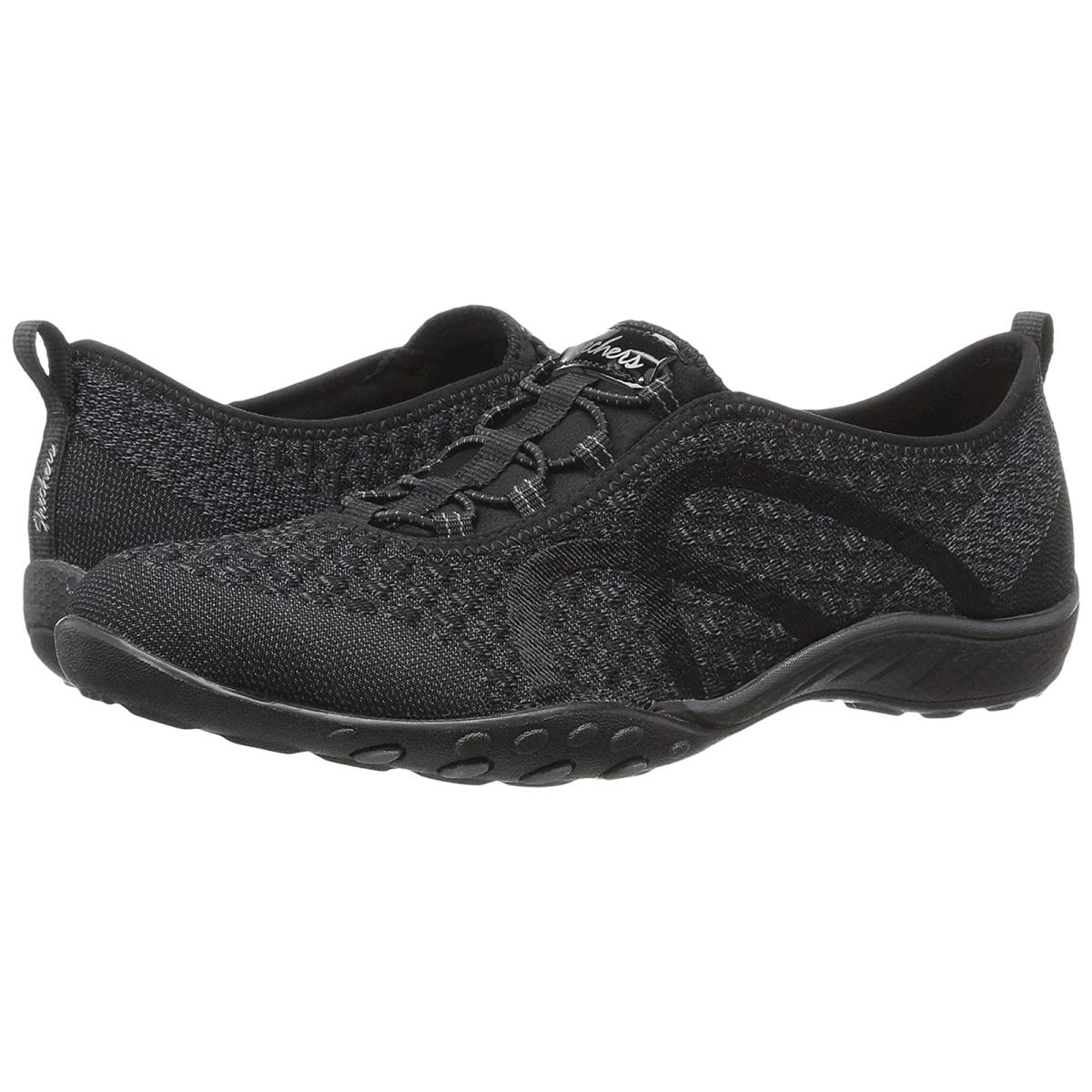 Woman`s Sneakers Athletic Shoes Skechers Breathe-easy - Fortuneknit Black