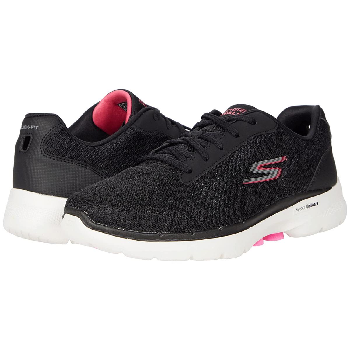Woman`s Shoes Skechers Performance Go Walk 6 Iconic Vision Black/Hot Pink