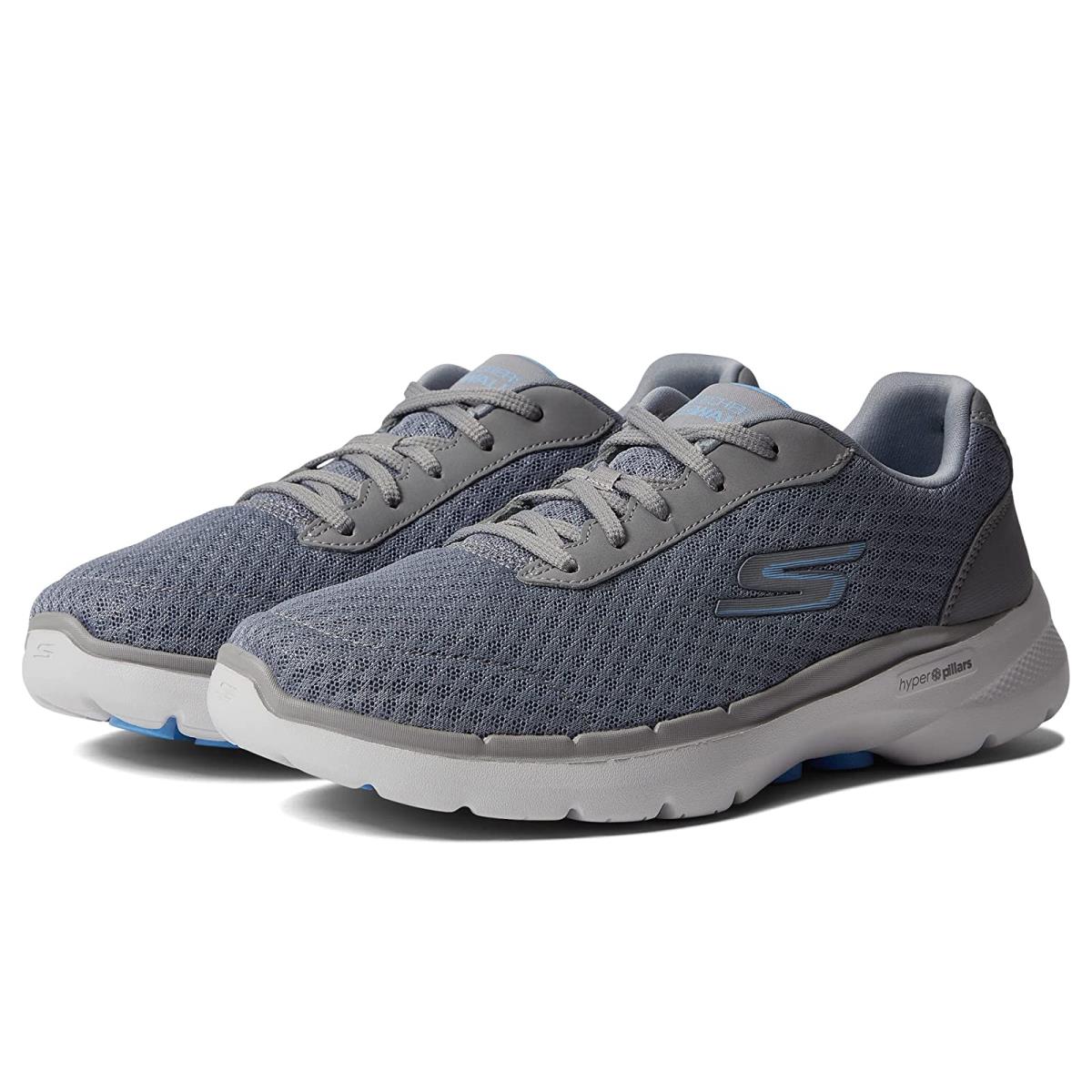 Woman`s Shoes Skechers Performance Go Walk 6 Iconic Vision Gray/Blue