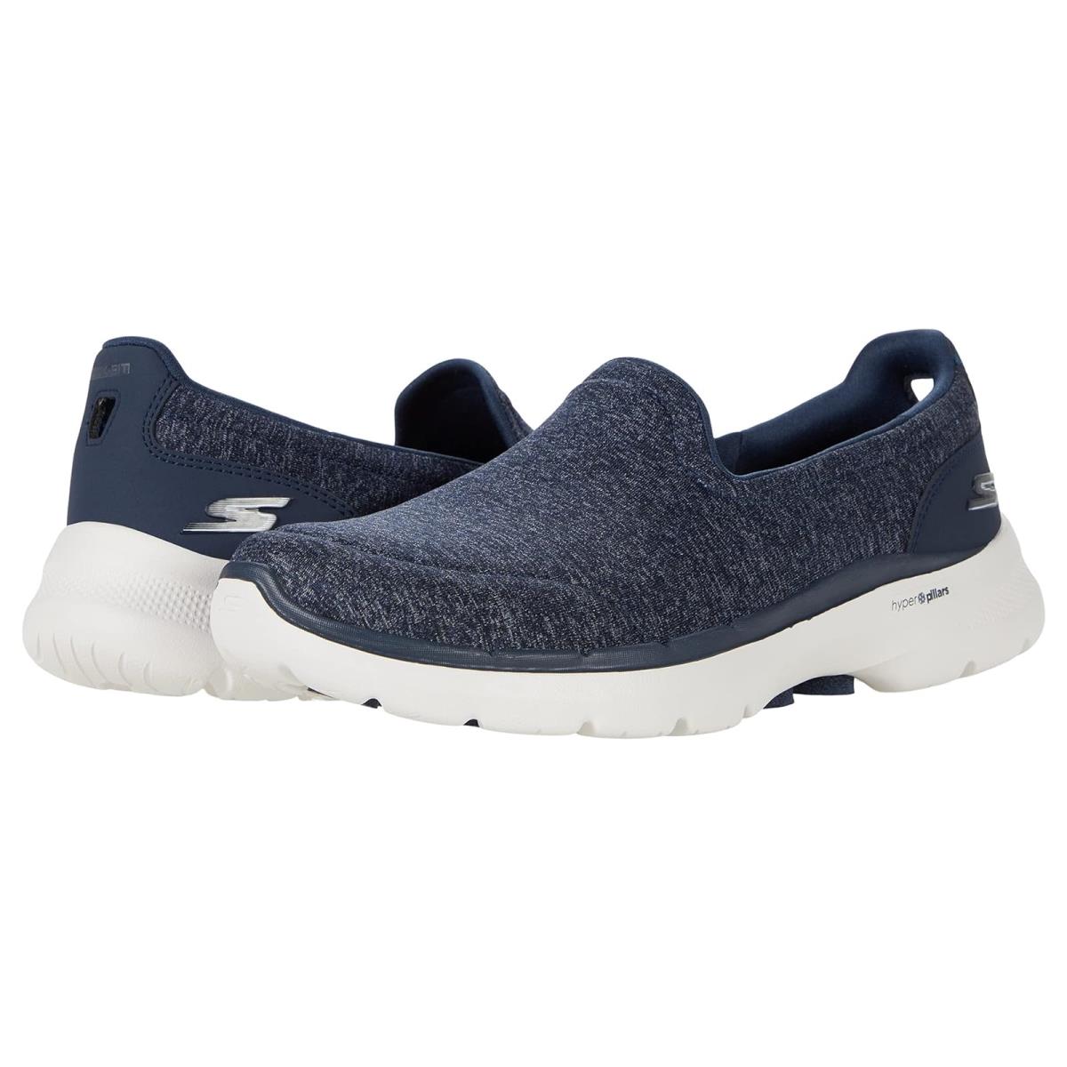Woman`s Sneakers Athletic Shoes Skechers Performance Go Walk 6 Knight Glow Navy/White