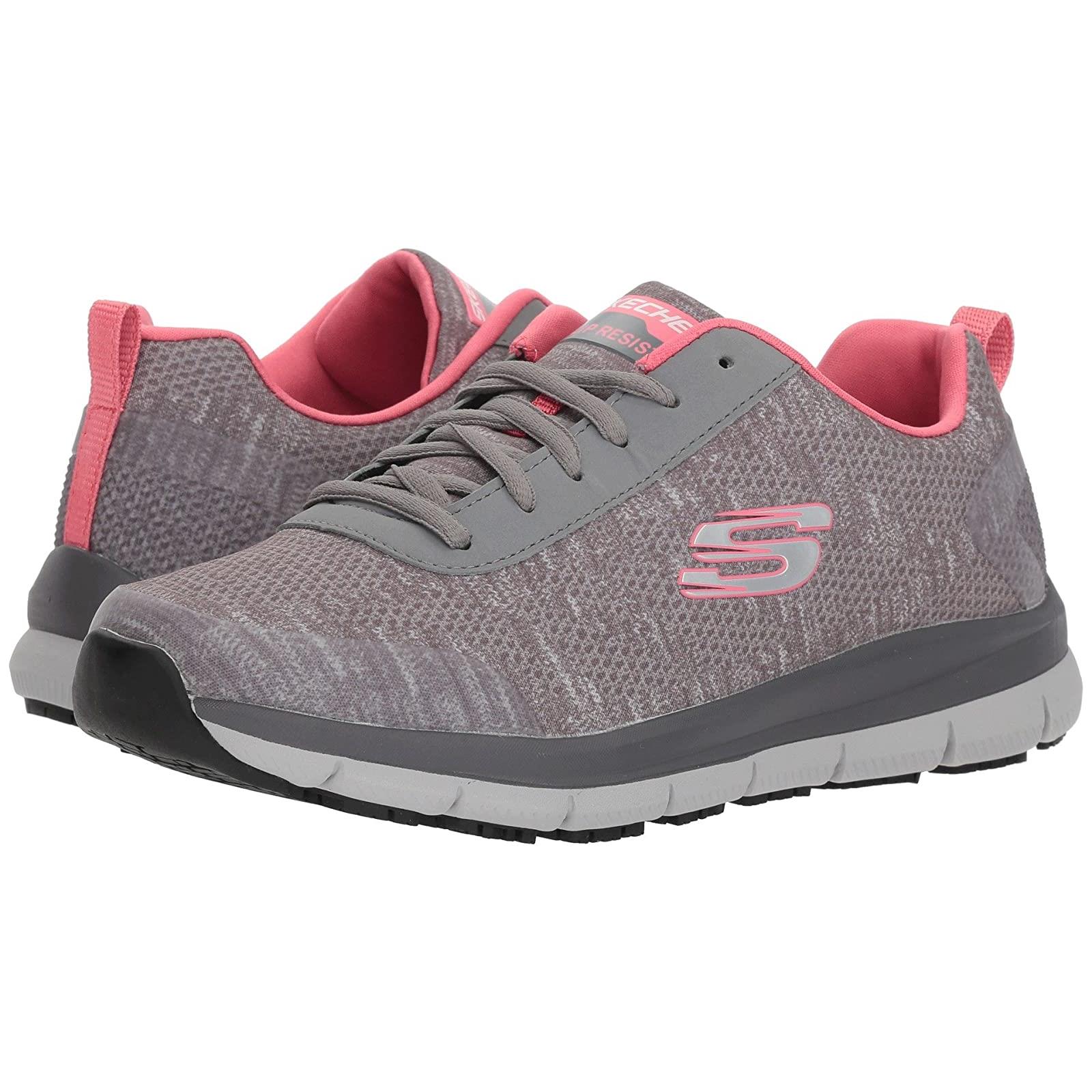 Woman`s Sneakers Athletic Shoes Skechers Work Comfort Flex SR - HC Grey/Pink