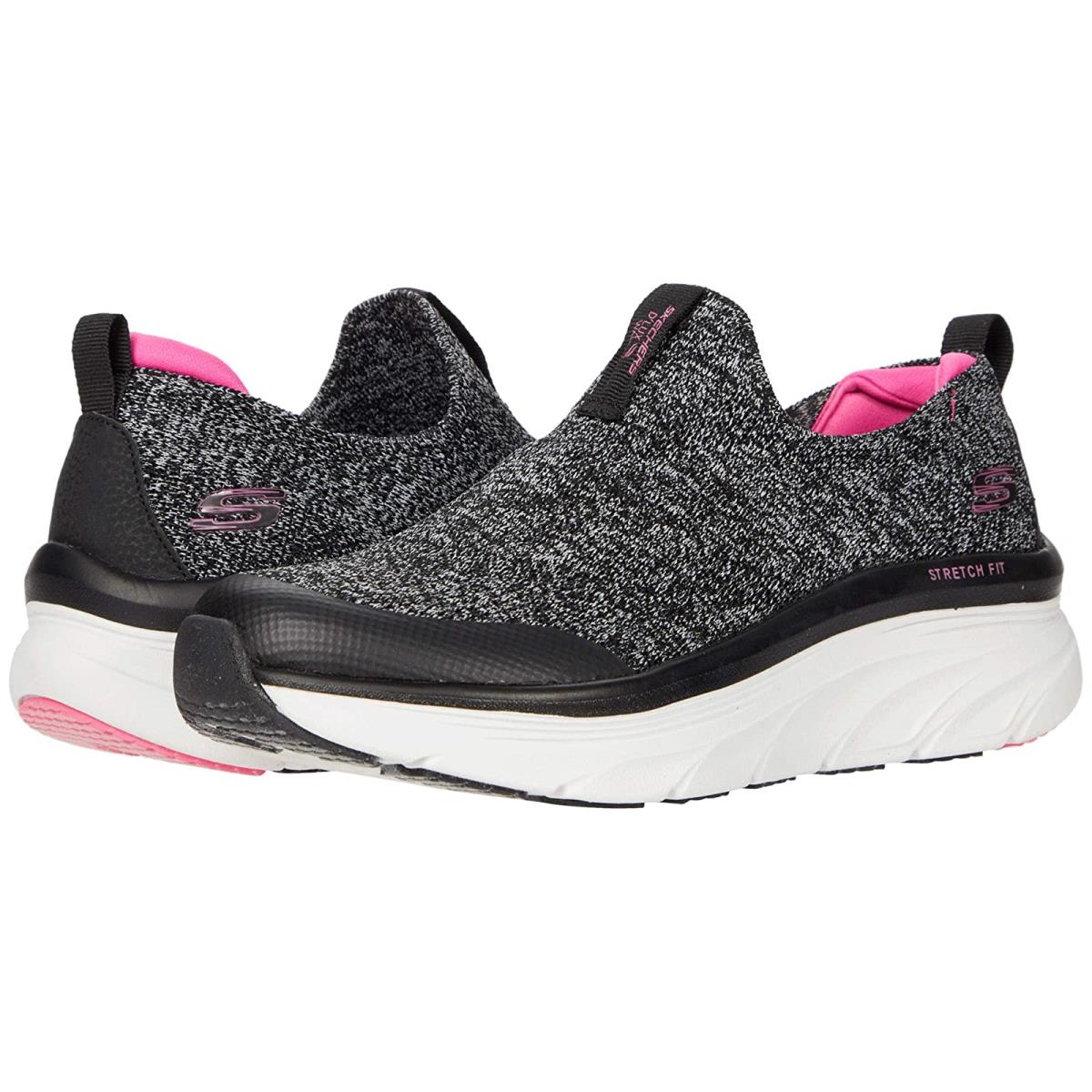 Woman`s Sneakers Athletic Shoes Skechers D`lux Walker - Quick Upgrade Black/Pink