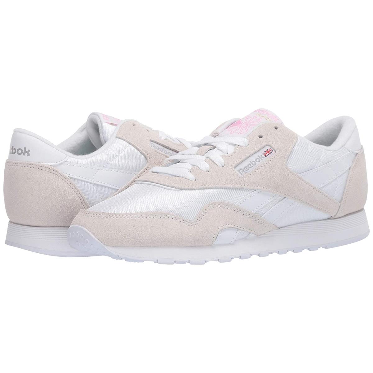 Woman`s Sneakers Athletic Shoes Reebok Lifestyle Classic Nylon White/Light Grey/None
