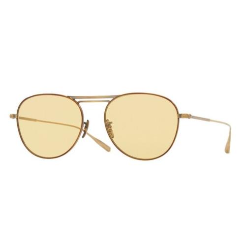 Oliver Peoples 0OV8994ST Cade-j Antique Gold/yellow Wash Pilot Unisex Sunglasses - Antique Gold Frame, Yellow Wash Lens