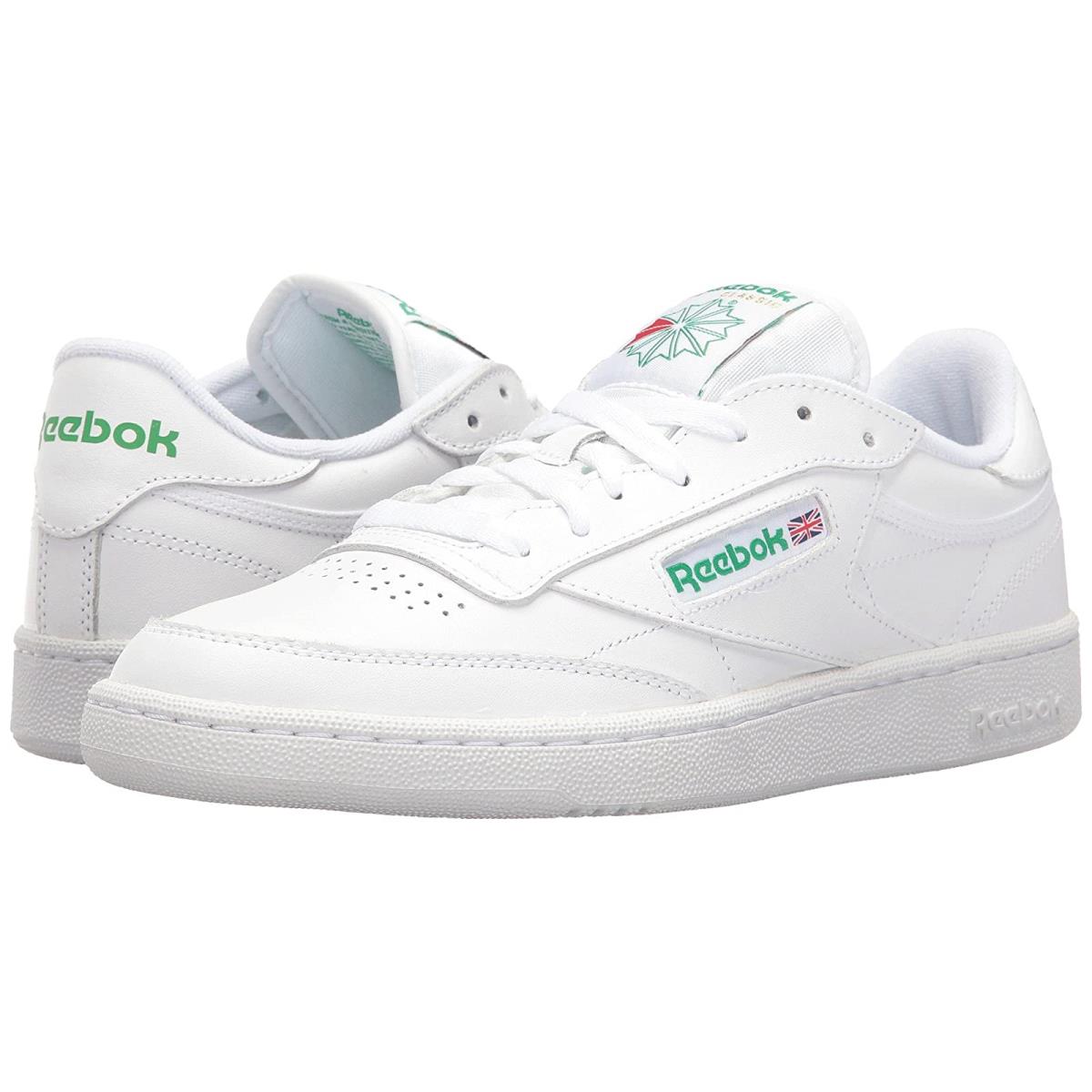 Man`s Sneakers Athletic Shoes Reebok Lifestyle Club C 85 Int/White/Green