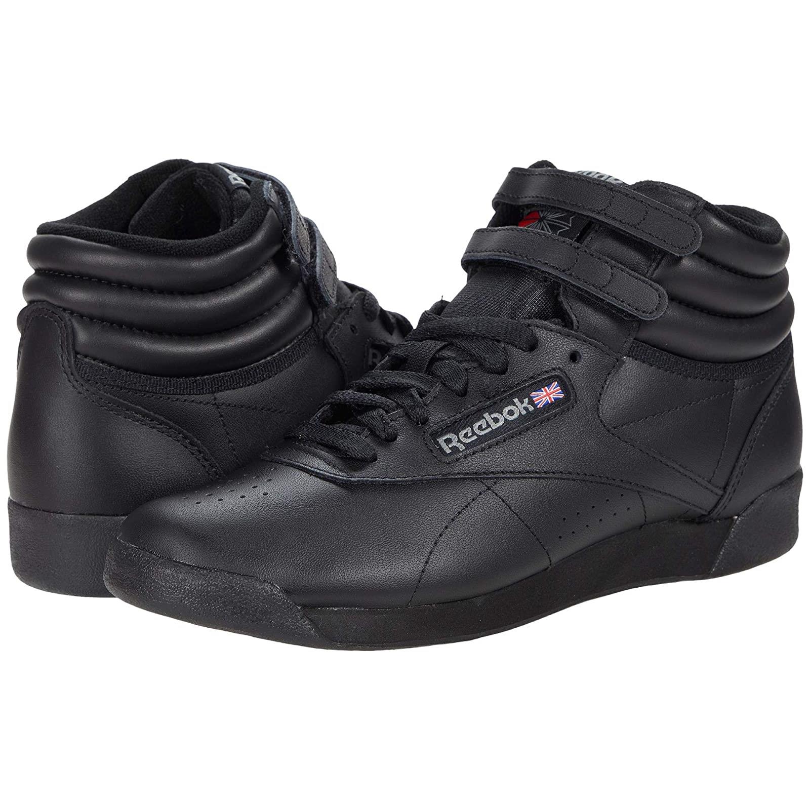 Woman`s Sneakers Athletic Shoes Reebok Lifestyle Freestyle Hi High Top Black