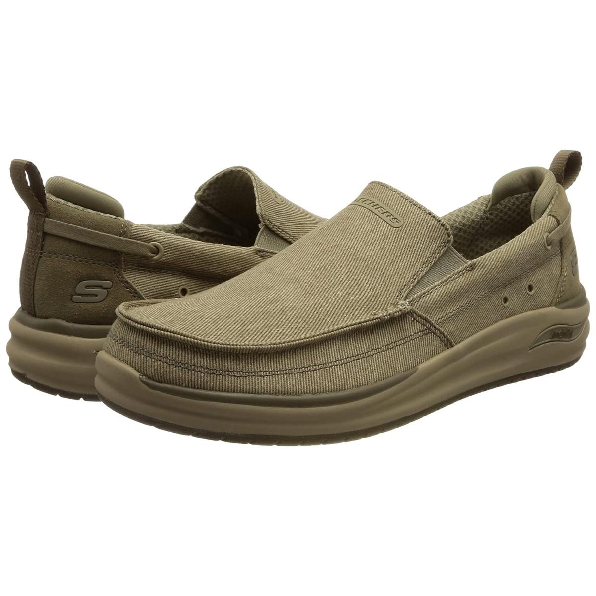 Man`s Sneakers Athletic Shoes Skechers Arch Fit Melo - Port Bow Taupe