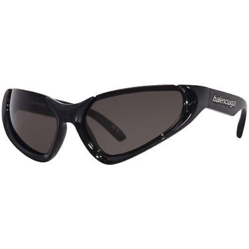 Balenciaga BB0202S 001 Sunglasses Black/grey Lenses Cat Eye Style 64mm