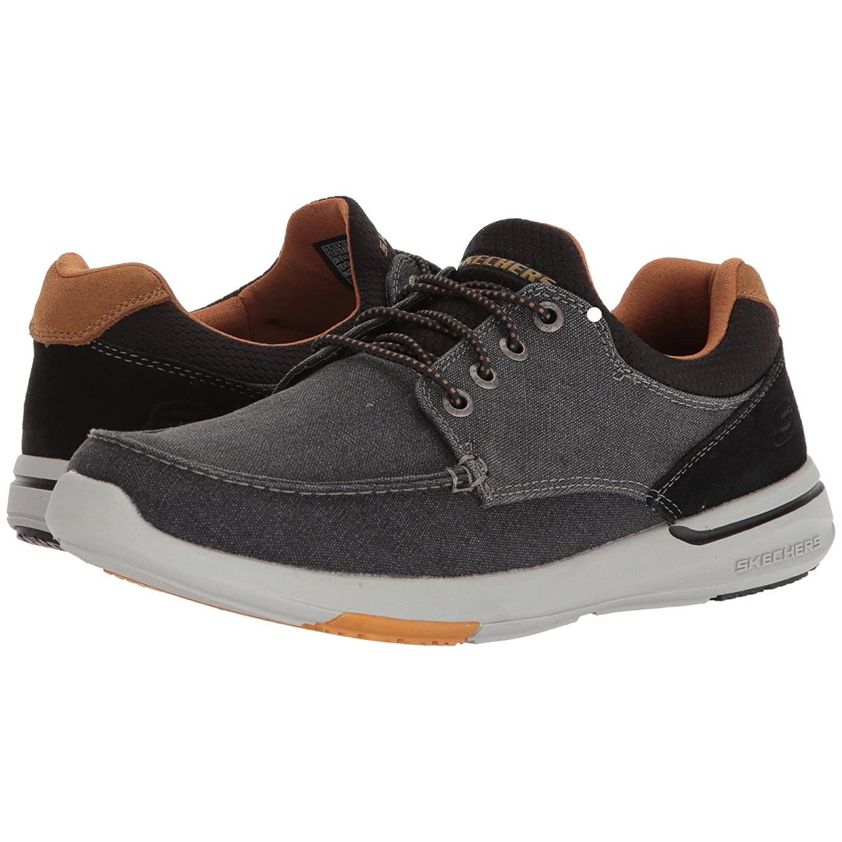 Man`s Boat Shoes Skechers Relaxed Fit: Elent - Mosen Black