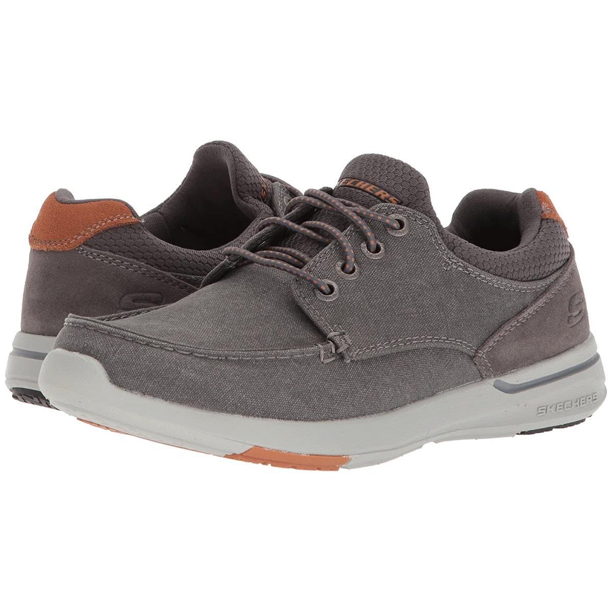 Man`s Boat Shoes Skechers Relaxed Fit: Elent - Mosen Charcoal