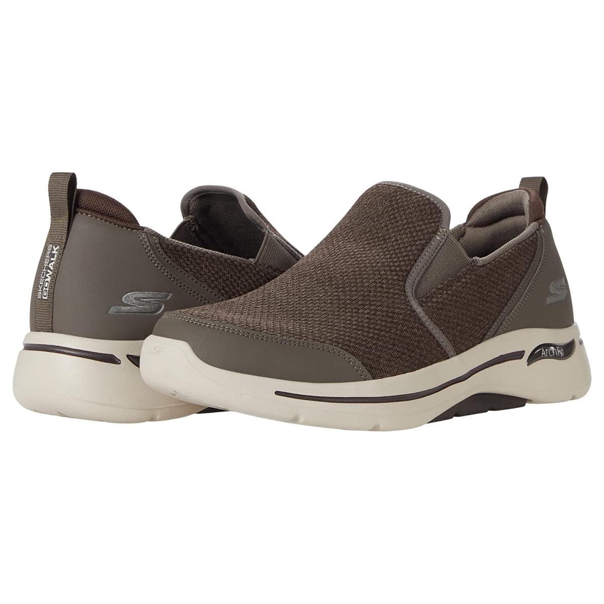 Man`s Shoes Skechers Performance Go Walk Arch Fit - Goodman Taupe