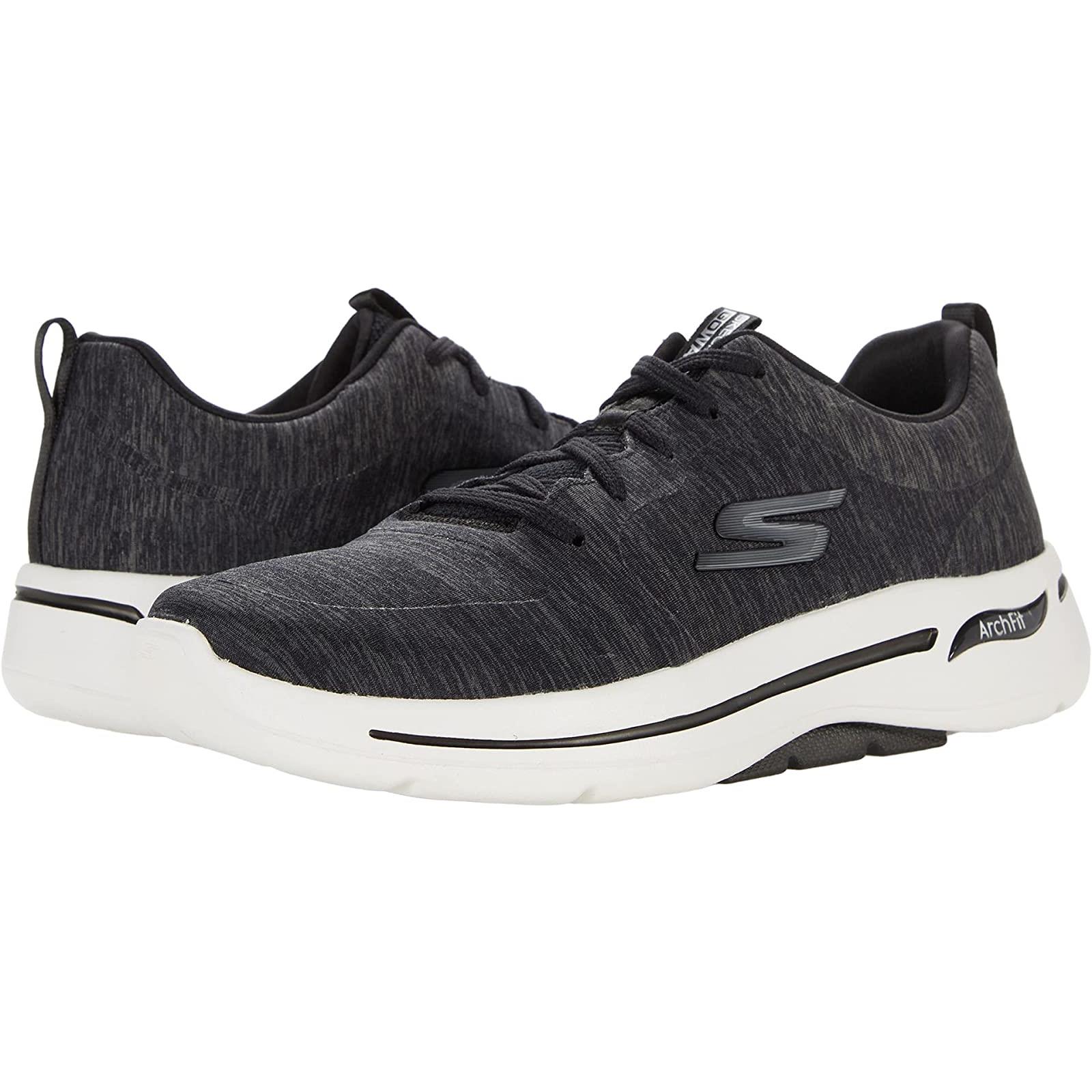 Woman`s Shoes Skechers Performance Go Walk Arch Fit Moon Shadows Black/White