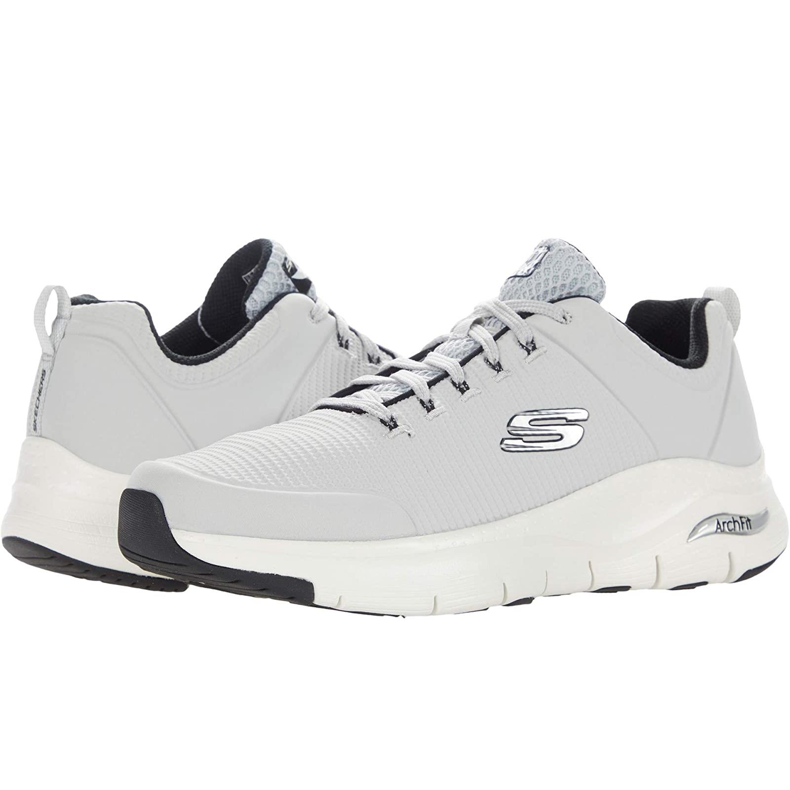Man`s Sneakers Athletic Shoes Skechers Arch Fit Titan Light Gray/Black