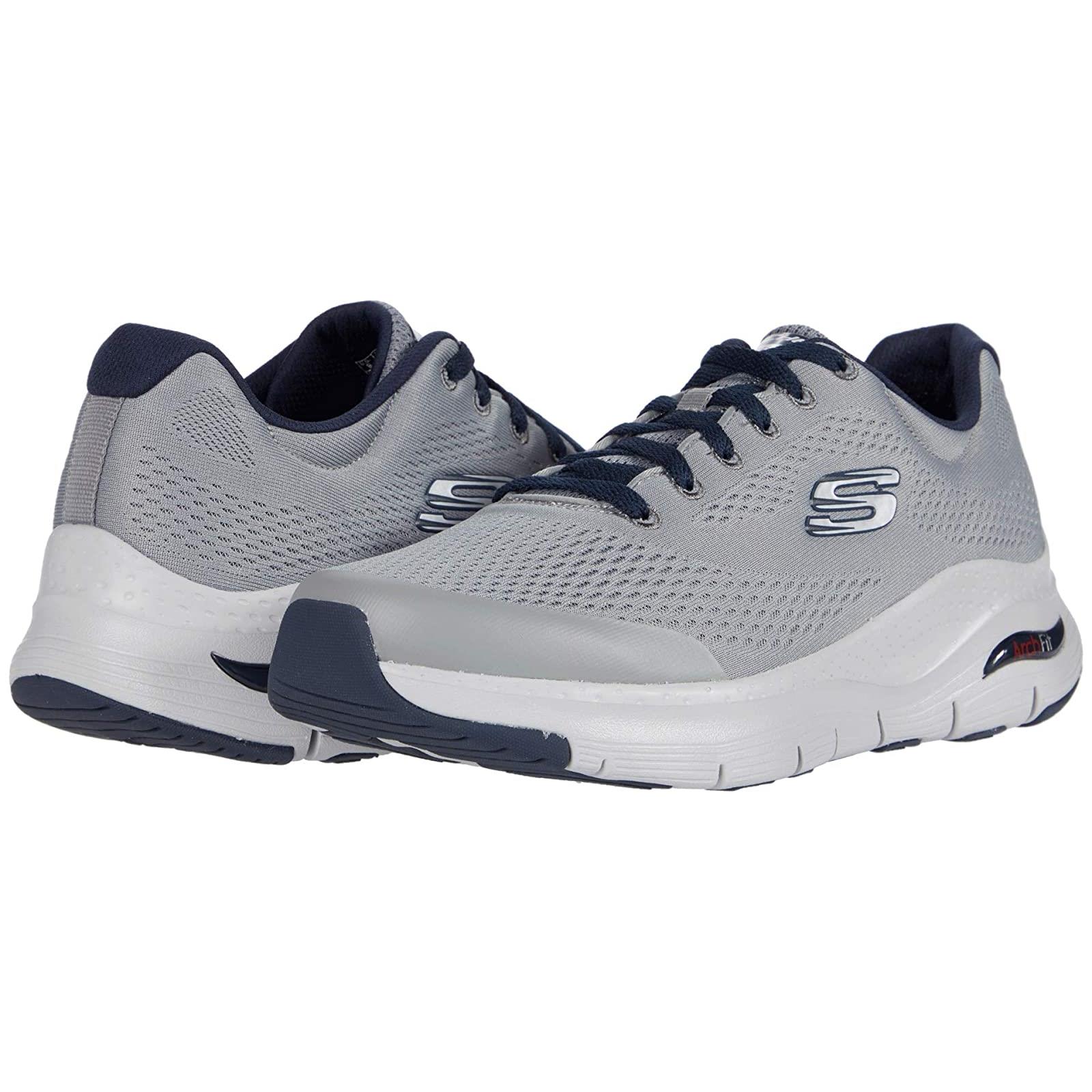 Man`s Sneakers Athletic Shoes Skechers Arch Fit Gray/Navy