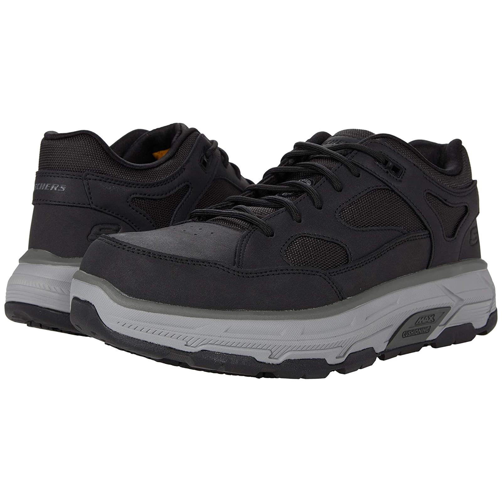 Man`s Sneakers Athletic Shoes Skechers Work Max Stout ST Alloy Toe Black