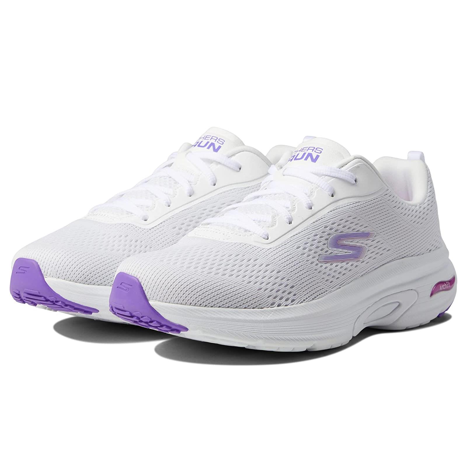 Woman`s Sneakers Athletic Shoes Skechers Go Run Arch Fit - Skyway White/Purple
