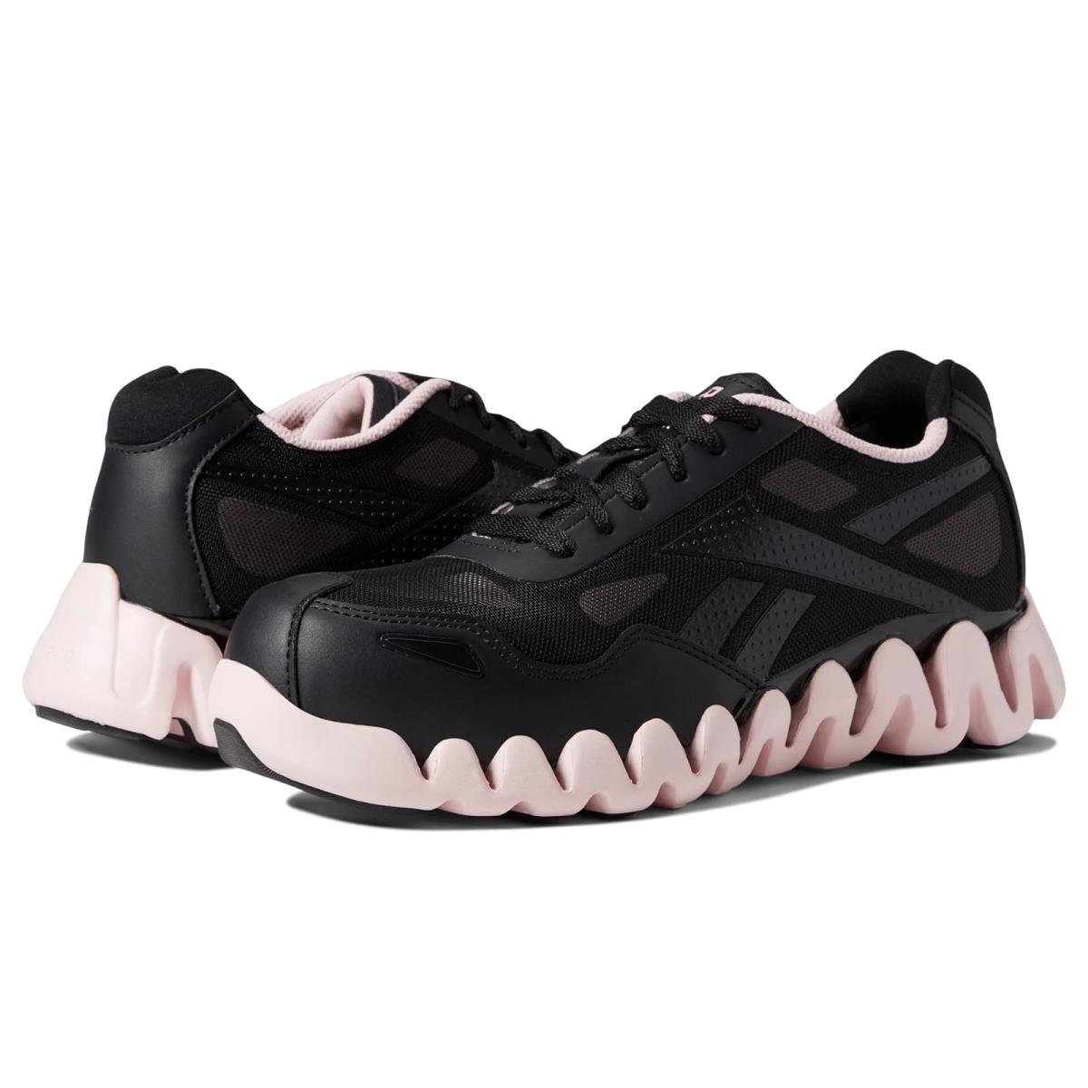 Woman`s Sneakers Athletic Shoes Reebok Work Zig Pulse Work EH Comp Toe Black/Pink