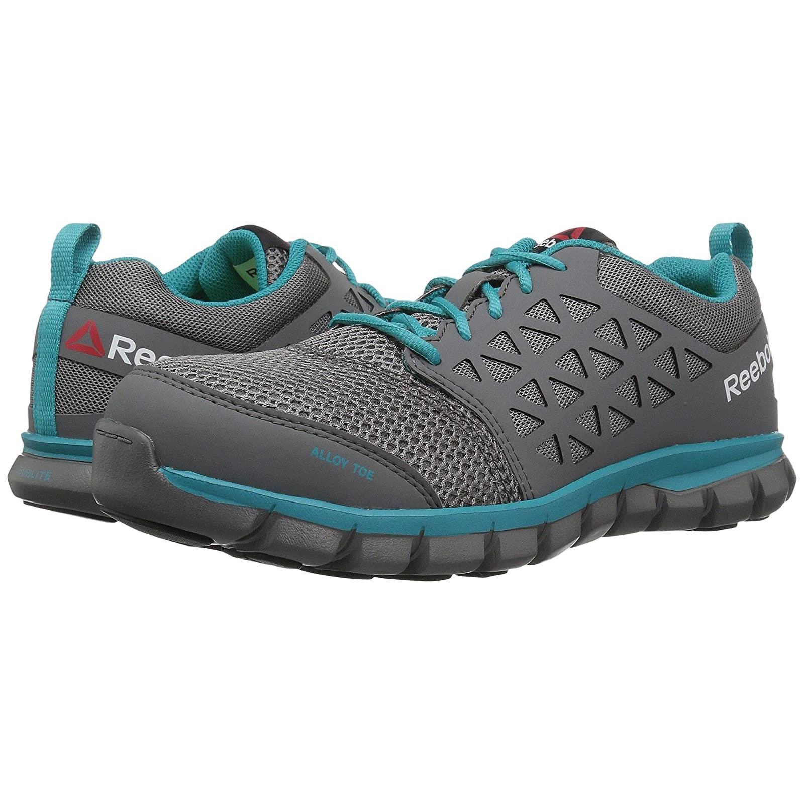 Woman`s Shoes Reebok Work Sublite Cushion Work Alloy Toe SD Grey/Turquoise