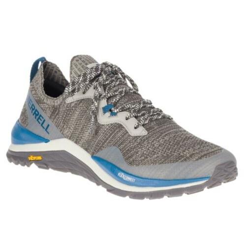 Men`s SZ 8 Merrell Mag 9 Trail Running Shoes Moon / Gray / Blue J066151