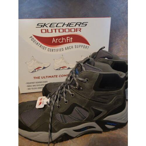 Skechers Arch Fit Recon Percival Men`s Mid Top Trail Shoes Hiking Boots Sz 10