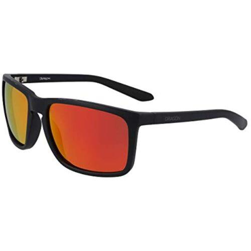 Dragon DR Melee XL 004 Matte Black Sunglasses with Orange Ion Lenses - Matte Black/Orange Ion , Black Frame, Orange Lens