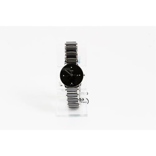 Rado Centrix Diamonds R30935712 Women`s 28mm Quartz Black Dial Sapphire Watch