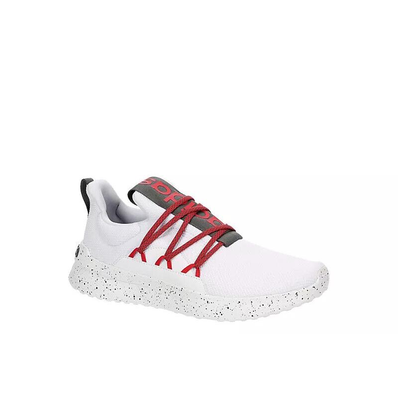Adidas Lite Racer Adapt V5 Cloud Foam Men`s Slip on Low Athletic Shoes Sneakers White/Red