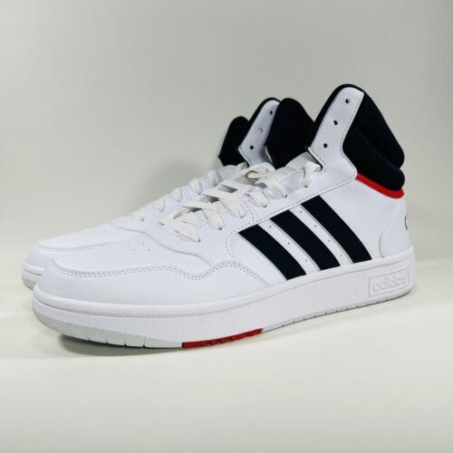 Adidas shoes Hoops Mid - Cloud White / Legend Ink / Vivid Red 7