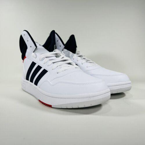 Adidas shoes Hoops Mid - Cloud White / Legend Ink / Vivid Red 5
