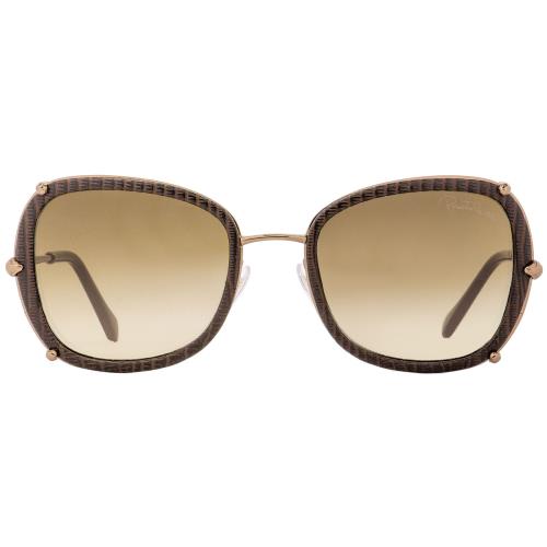 Roberto Cavalli Square Sunglasses RC1028 Casale 34G Bronze/black Leather 56mm 10