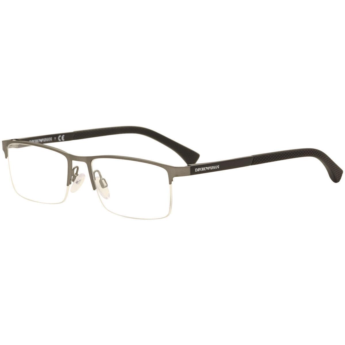 Emporio Armani Eyeglasses EA1041 EA/1041 3130 Gunmetal Rubber Optical Frame 55mm