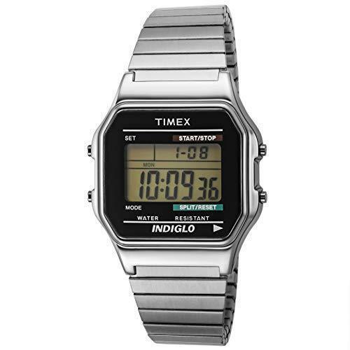 Timex Men`s T78587 Classic Digital Silver-tone Stainless Steel Expansion Band